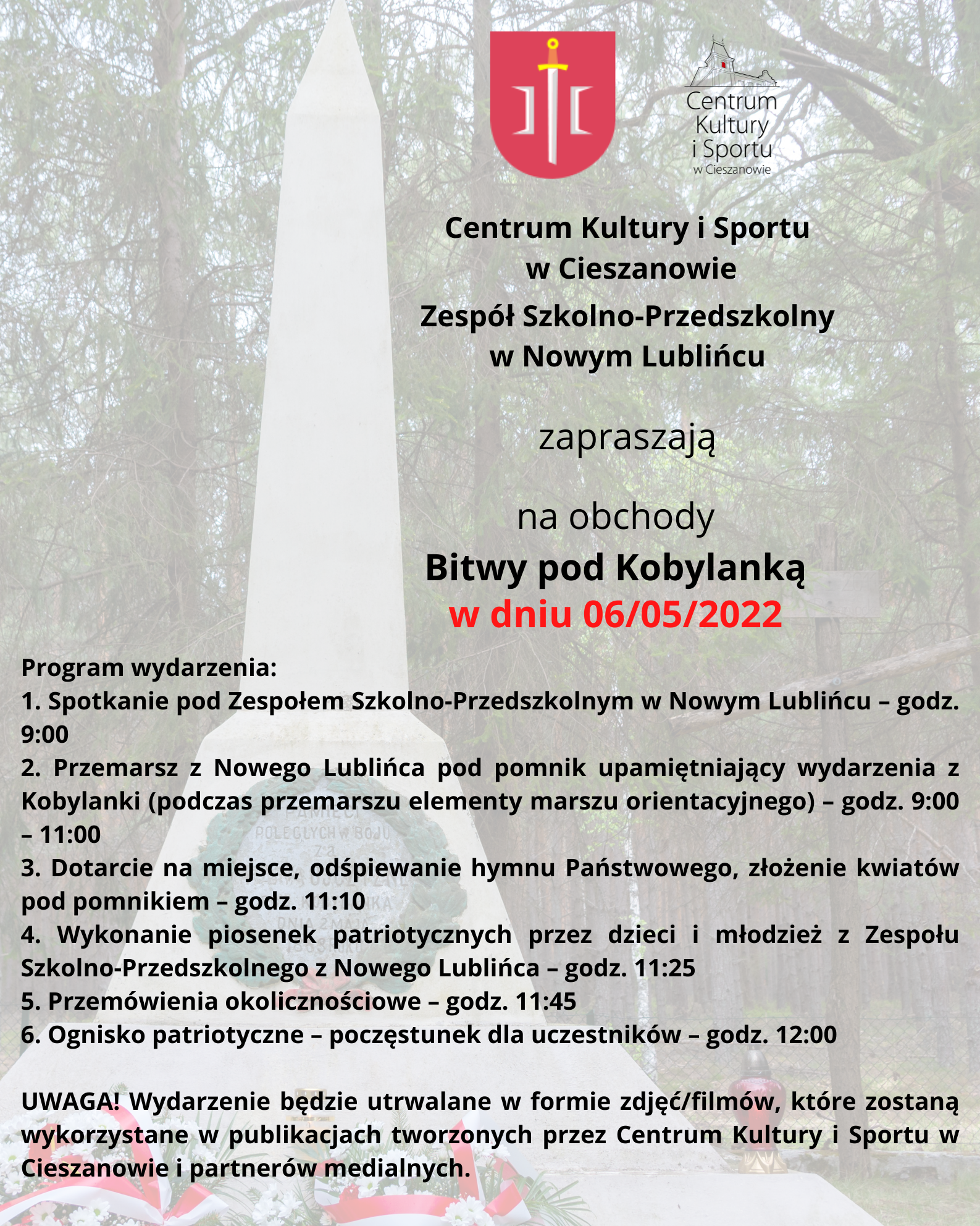 You are currently viewing Zaproszenie na obchody Bitwy pod Kobylanką 2022